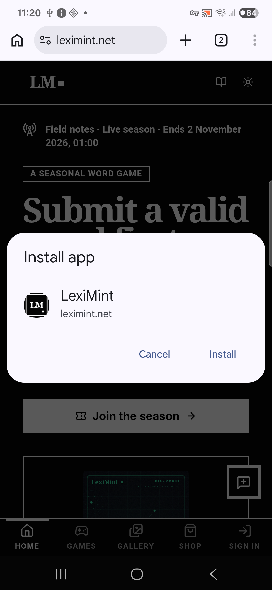Confirm installation